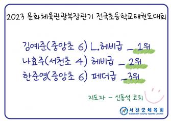 2023 문화체육관광부장관기 전국초등학교태권도대회 이미지